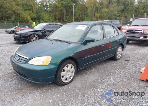 2002 Honda Civic Ex из США, поврежденный, VIN 2HGES26762H590639